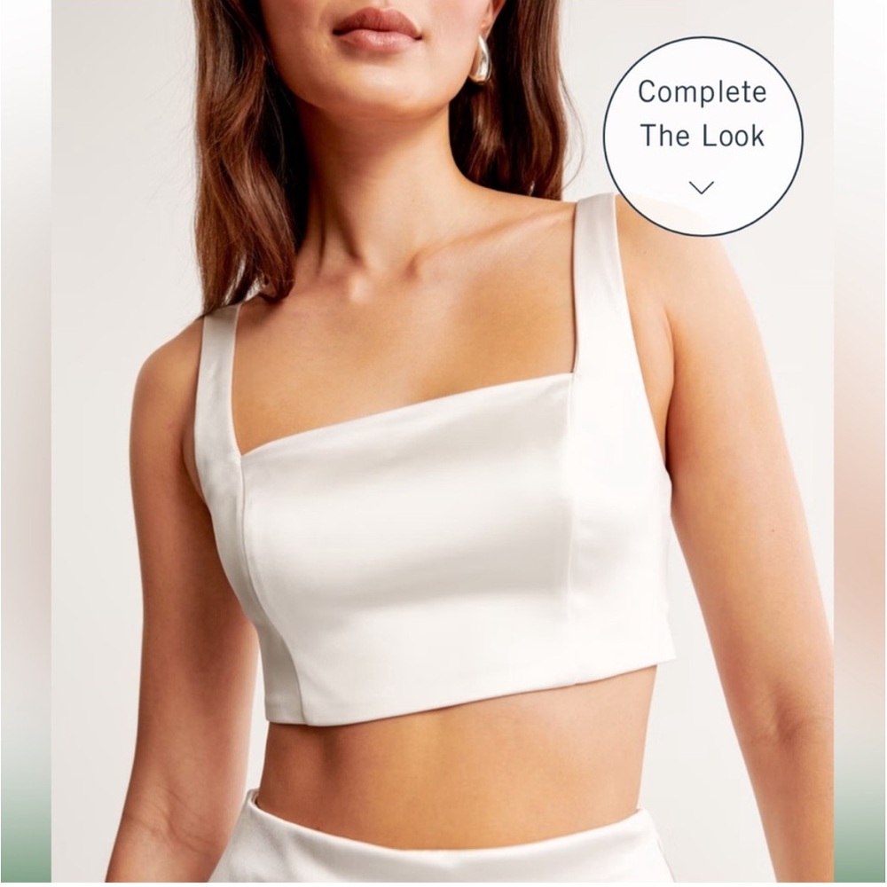 A&F Scarlett Satin Square Neck Crop top